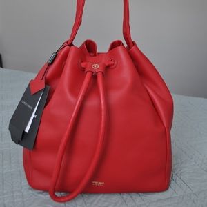 NWT Giorgio Armani Large Red Bucket/ Hobo Bag